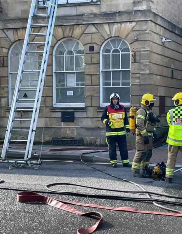 Emergency services at the fire in Crewkerne yesterday (Photo: Crewkerne Fire Station)