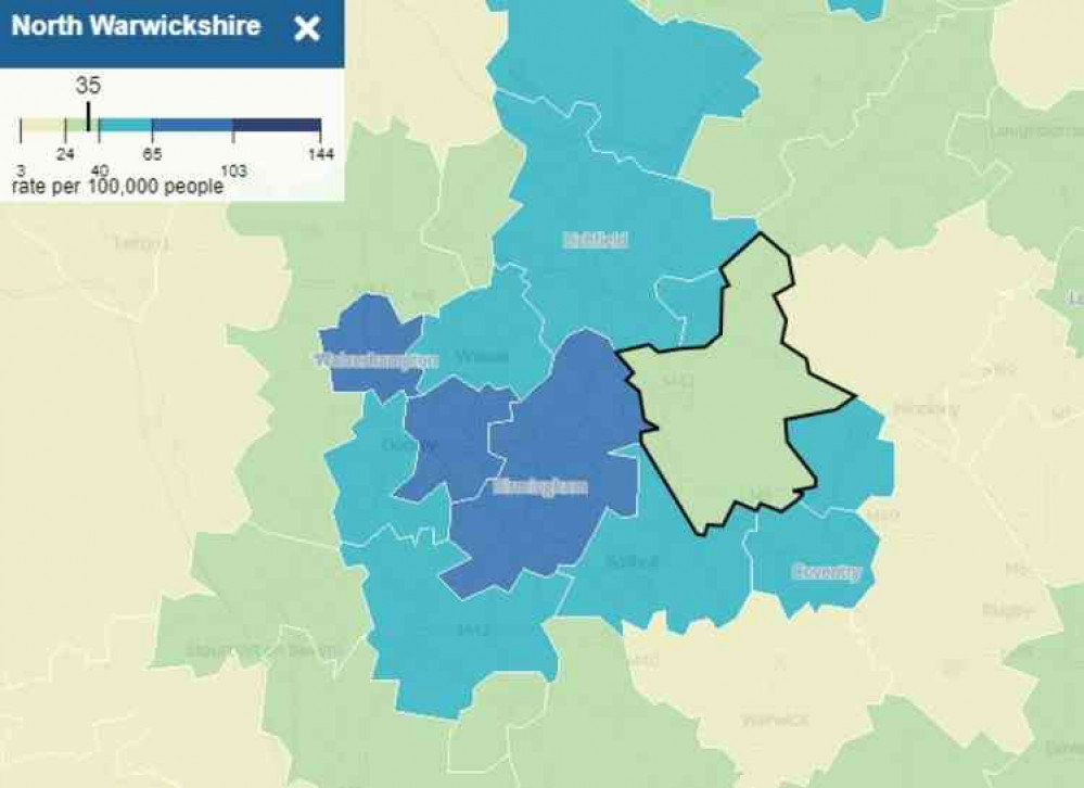 Surrounded: Eight local authorities encricle outlind North Warwickshire