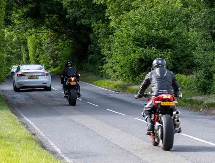 Keeping their distance: Bikers