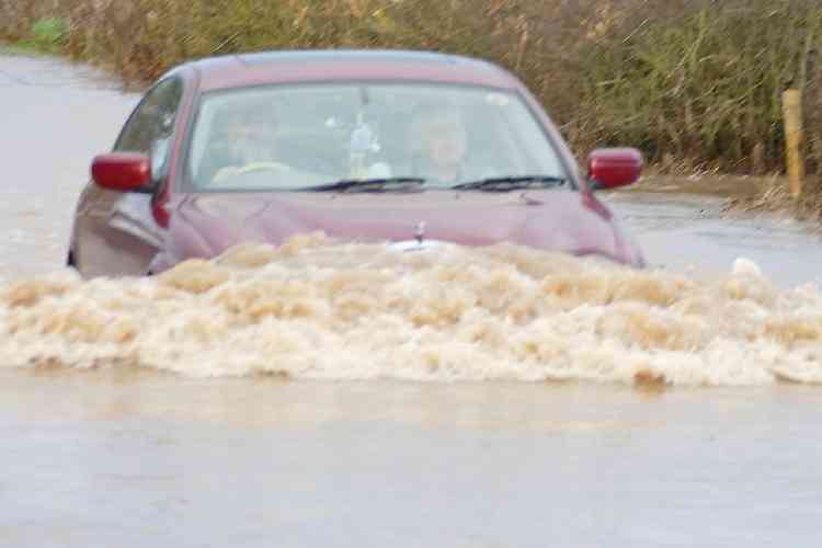 The way it was: A driver negotiating Ratcliffe Roa, Atherstone in February