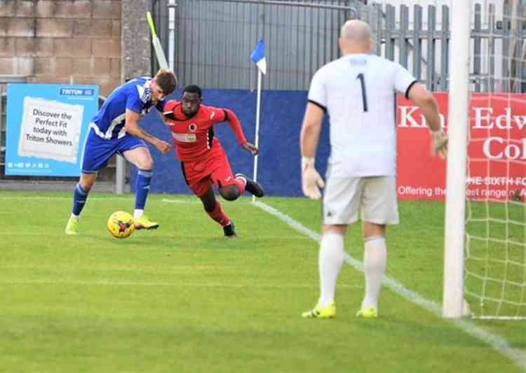 Close attention: Atherstone in action at Liberty Way, Nuneaton, last week    Picture by Gary McGuffog