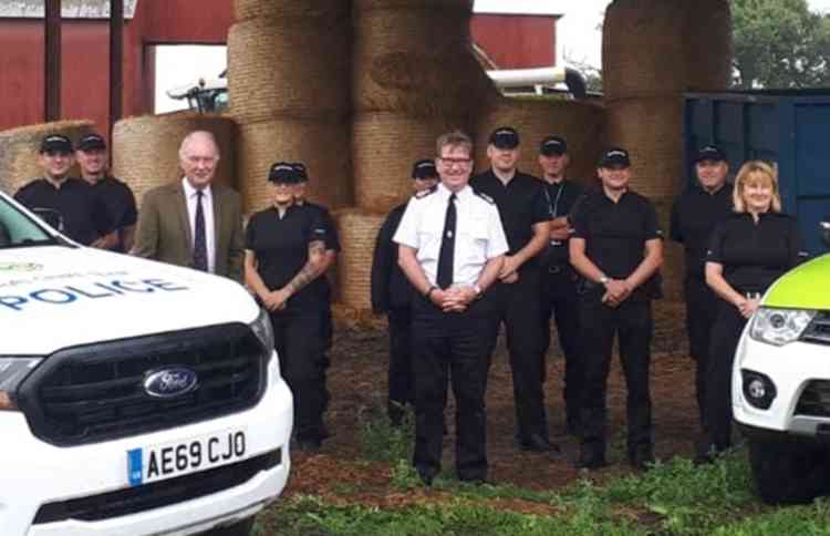 Meet the team: PCC Philip Seccombe, third from left, with Chief Constable Martin Jelley, sixth from right, and the rural crime officers