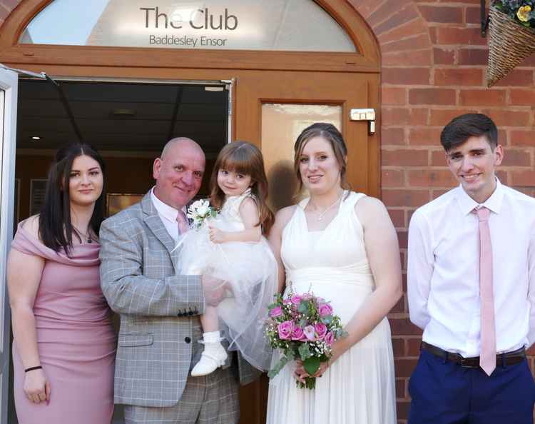 The rule of six: Five of the Tolley family in the picture, from left, Daisy, Dave, Rosie, Leanne and Josh and one on the way for the expectant mum