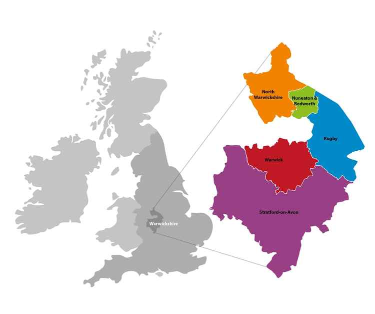 The proposal by Warwickshire County Council would see the current two-tier model for local government be replaced by a single unitary authority (Image via WCC)