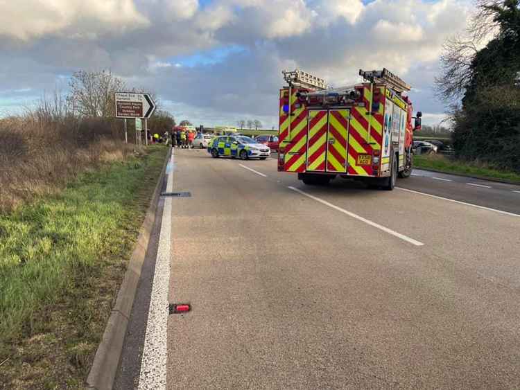 The road had to be closed whilst emergency services cleared the scene