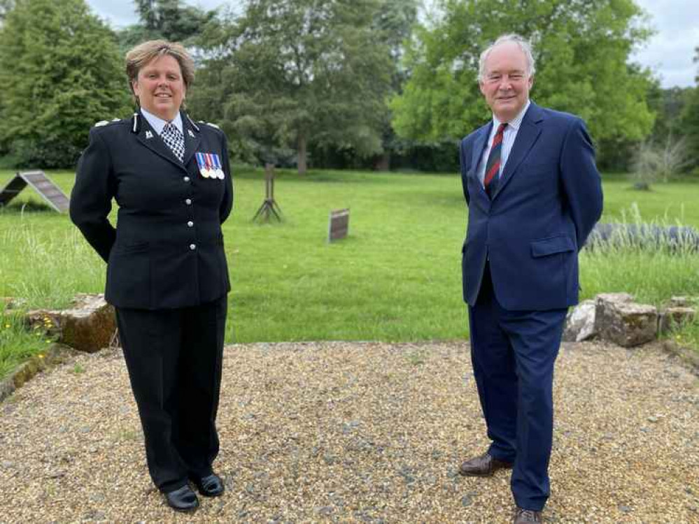 T/DCC Debbie Tedds with WPCC Philip Seccombe