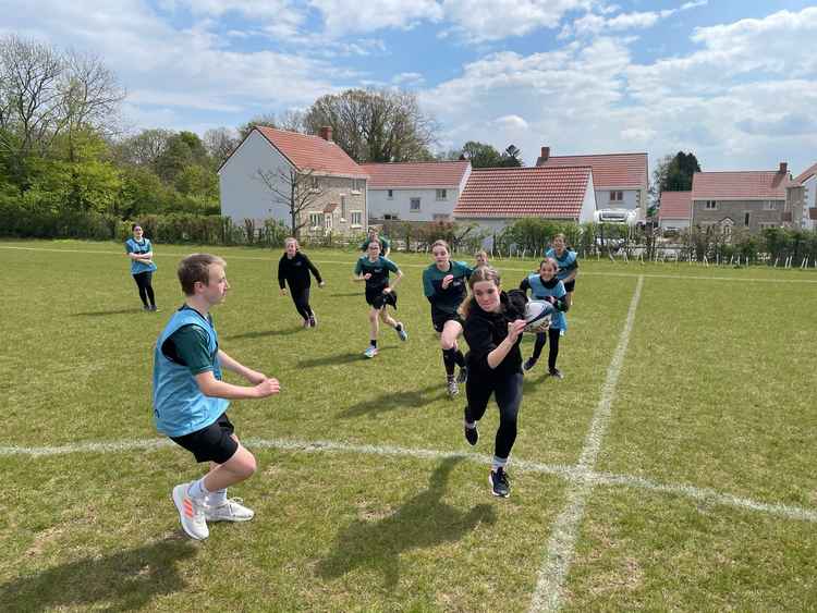 Youngsters at the Levels School enjoying rugby