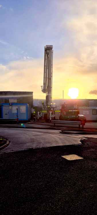 The fire in Highbridge yesterday evening (Photo: Winscombe Fire Station)