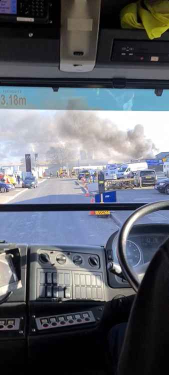 Fire crews at the Highbridge blaze (Photo: Winscombe Fire Station)