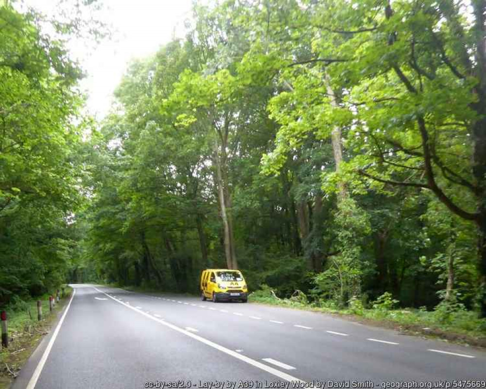 The crash happened on the A39 in Loxley Wood