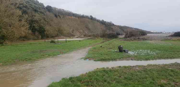 Porthkerry Park Pathway Flooded