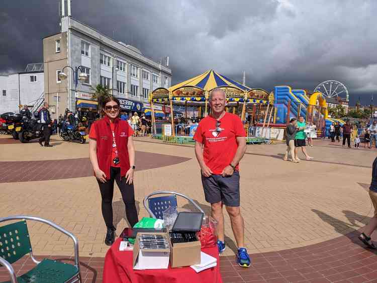 The Welsh Blood Service set up a stall at the walk to sign people up (Photo credit: Lisa Evans)