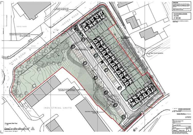 The plans for 23 new houses at Hayes Road, Barry