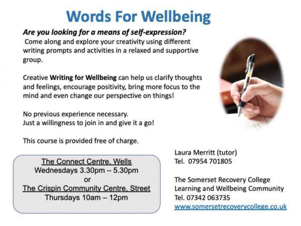 A Words for Wellbeing course is being held in Street