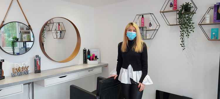 Zoë Hodgkinson, owner of Hair Design by Zoë in her studio