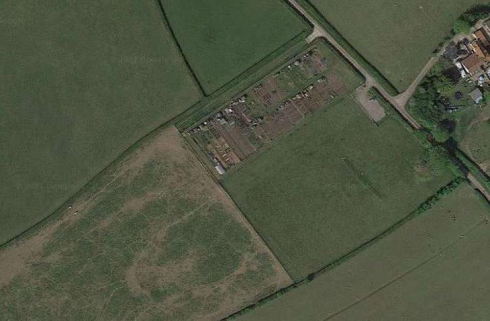 The area of land where the stables and barn will be built by Walton allotments (Photo: Google Maps)