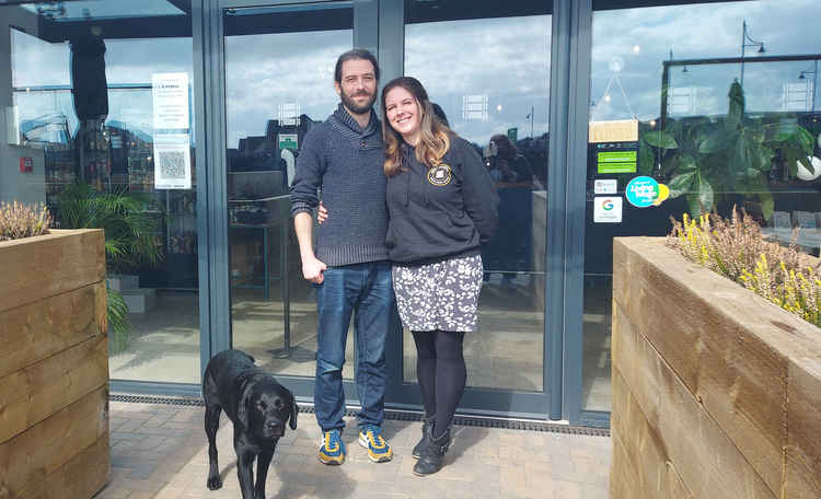 Tim and Claire Whalley, with their dog Darcy