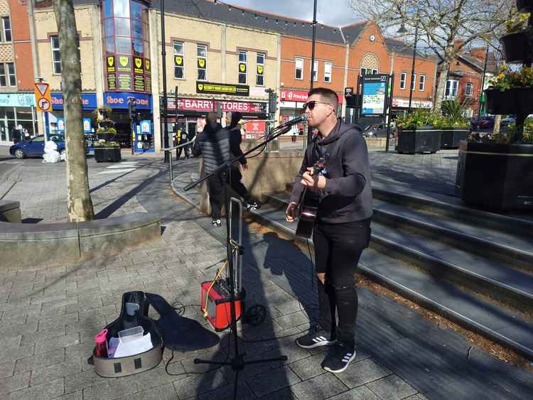Busker Sean Hannaford filled the streets with song once again