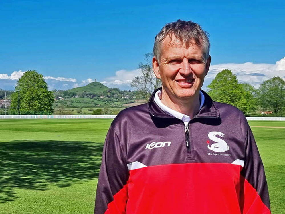 Former International Spinner, Peter Such, at Millfield's First XI team cricket field