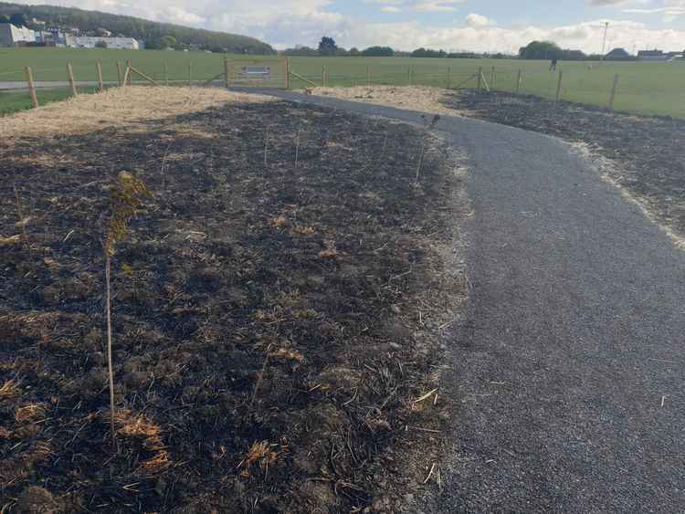 The damage caused by the fire (photo by Keep Wales Tidy CEO Lesley Wrecsam via Twitter)