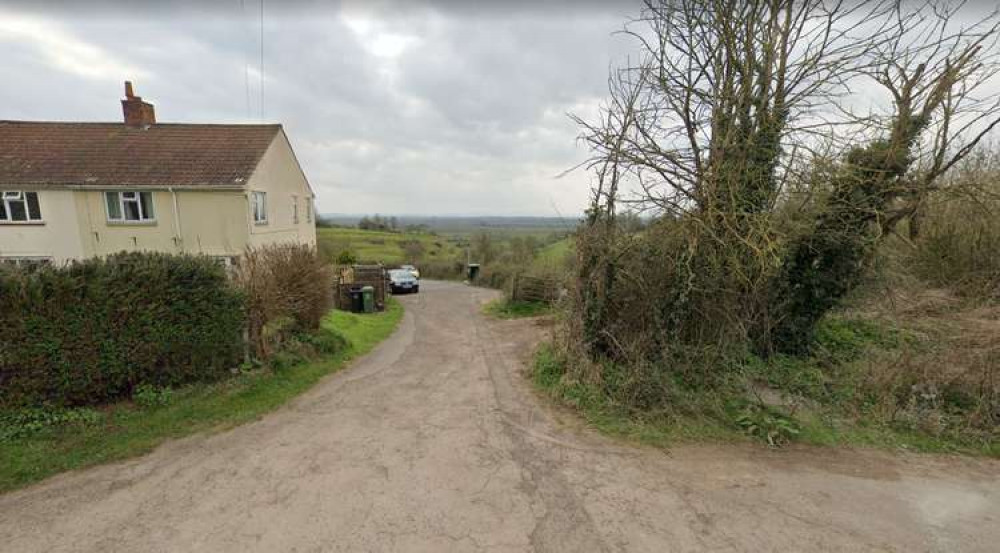 The hardstanding area in Moorlinch where the drainage mound will be created (Photo: Google Street View)