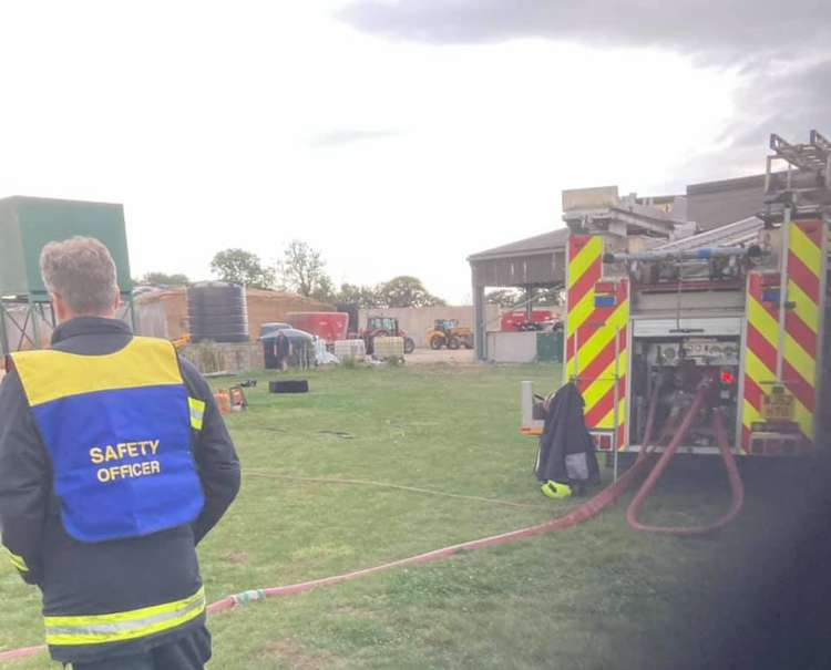 Fire crews at the farm in Ash (Photo: Martock Fire Station)