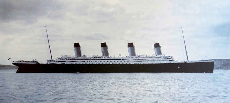 RMS Titanic at Cobh Harbour, Ireland, 11th April 1912. Photographer unknown.