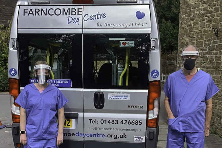 FarManager Annette Clarke and minibus driver John McClelland at Farncombe Day Centre.