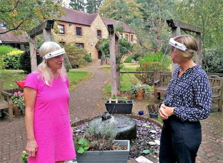 Sarah Steel and Marni Hewitt in the Quiet Water Garden at The Meath.