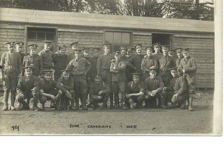 A group of Canadian soldiers at the camp.