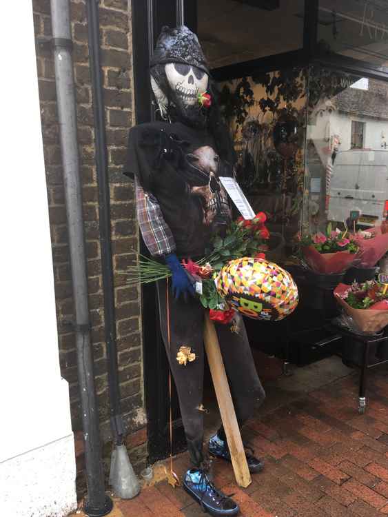 A pirate outside Rosemary's in Bridge Street.