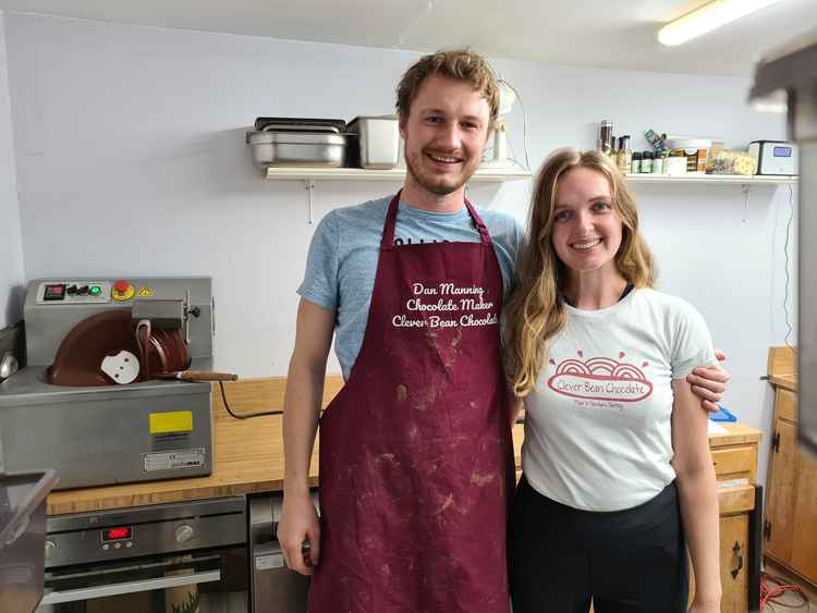 Dan makes the chocolate: Rebecca sells it.