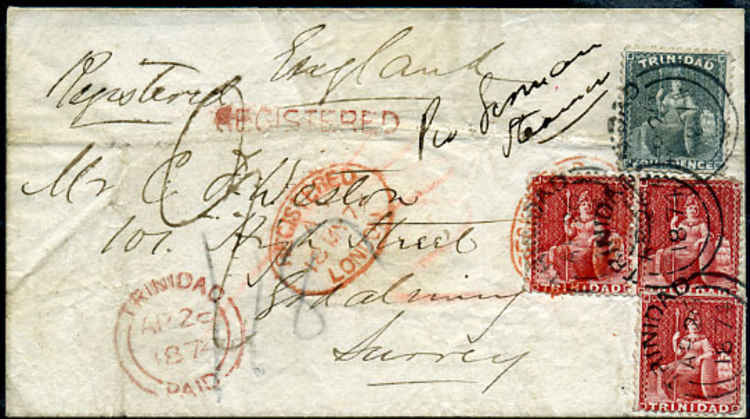 The envelope from one of the letters sent to Charlotte Weston by her brother Henry Prestoe. The letter was sent by German steamer and is dated 26th April 1874. Photo courtesy of Susan Taylor.