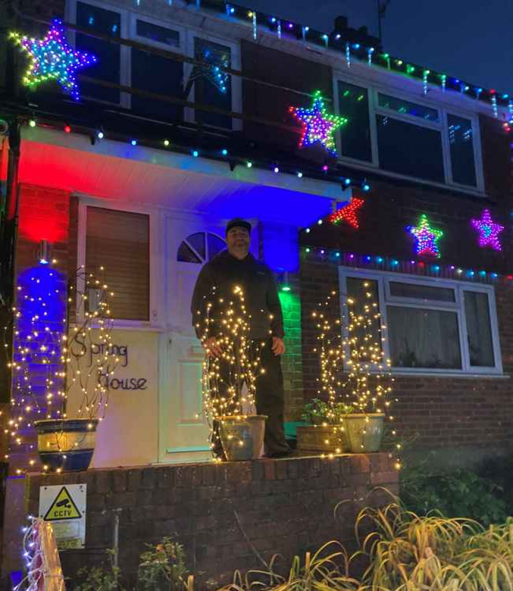 Richard Atkinson has been decking his home with festive lights in aid of charity for the past seven years.