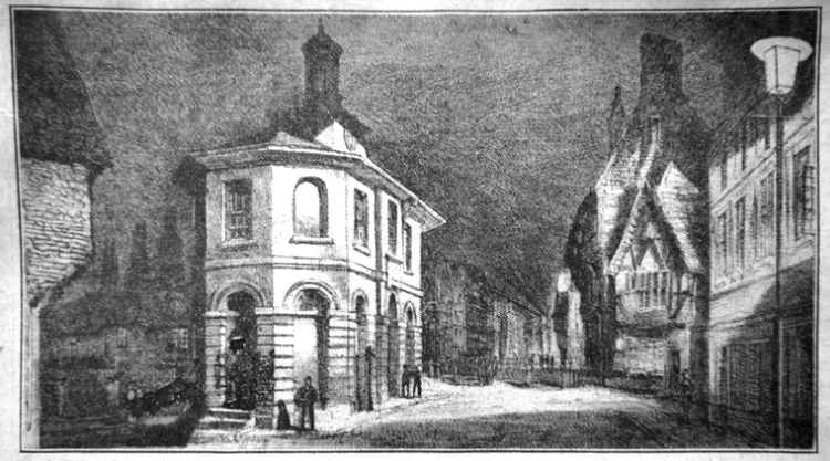 An image in The Graphic magazine of Godalming's street lighting in 1881.