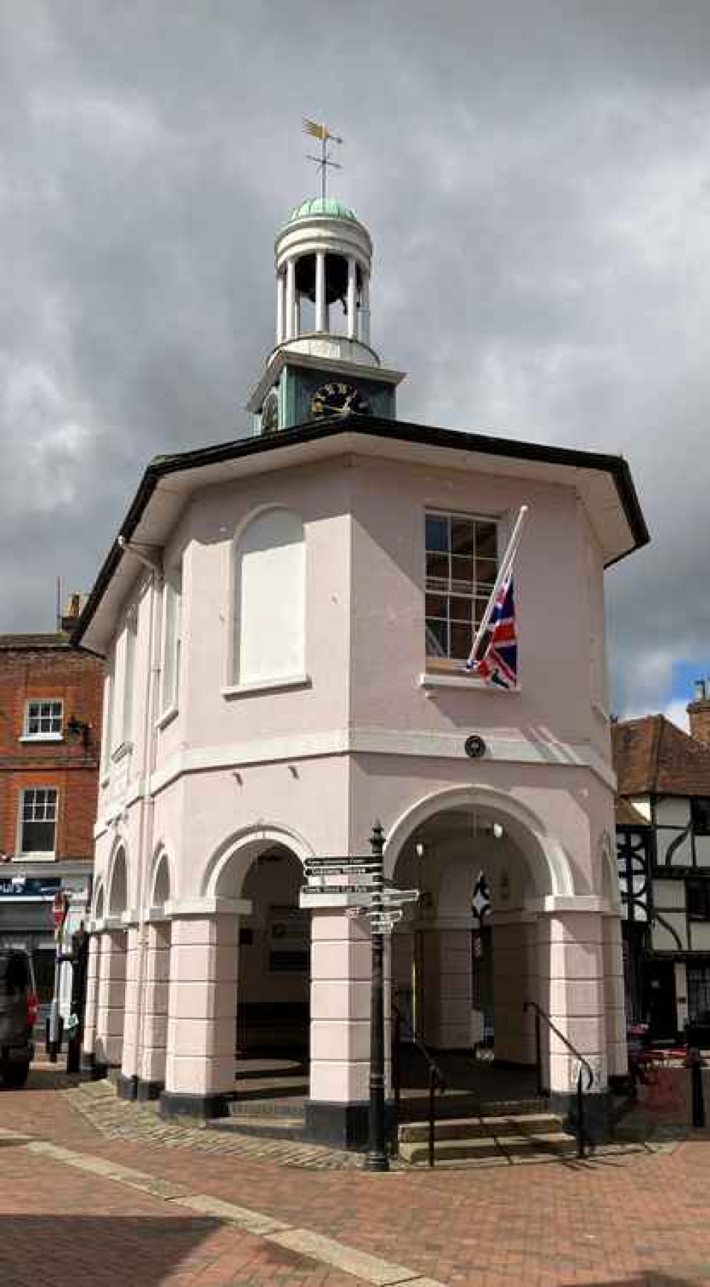 The Union Flag flies at half mast at The Pepperpot to mark the death of Prince Philip.