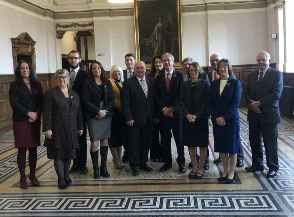 The SCC Cabinet following Tim Oliver's appointment as leader.