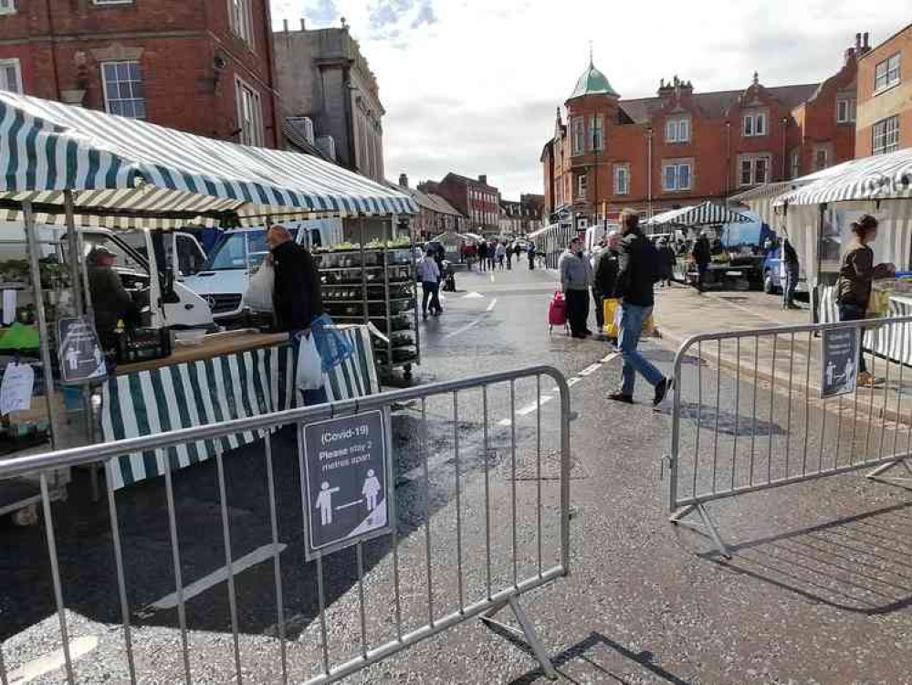 Grantham market, which is near the club's location