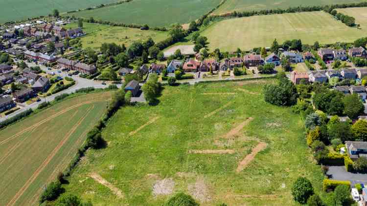 An aerial view of the site