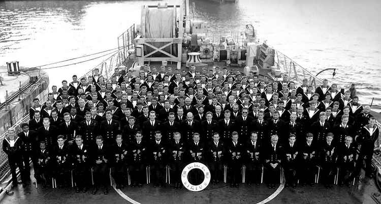 Frank as  young officer on HMS Sirius, he is first row second from the right.