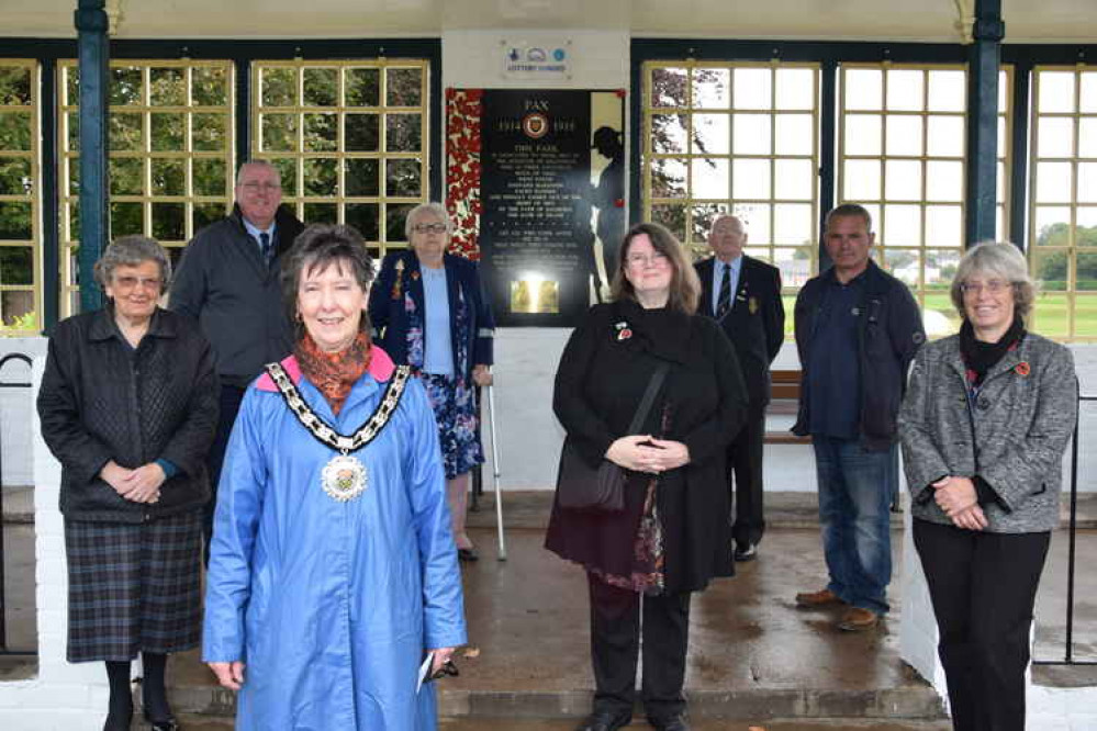 Left to right, Cllr Jacky Smith, Cllr Dr Peter Moseley, Grace Knightall, Cllr Charmaine Morgan, John Knightall, Chris Kennedy, Elizabeth Bowskill