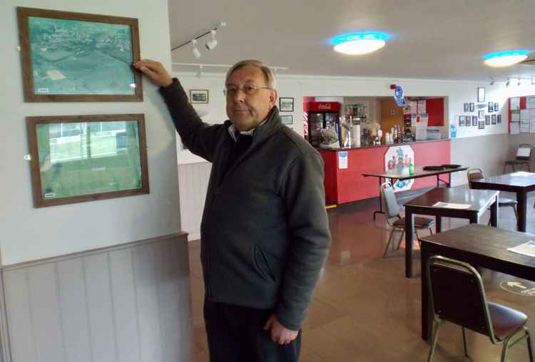 Rolf Beggerow pointing out Hadleigh United's rich history while looking to the future