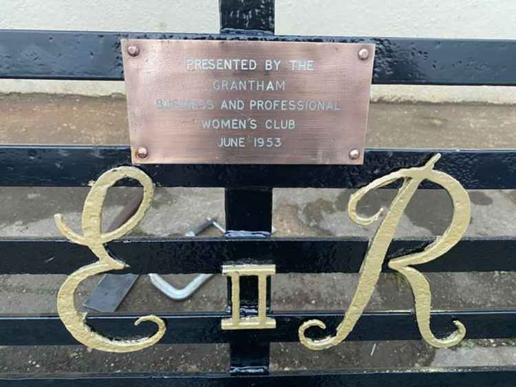 The women's club bench after restoration