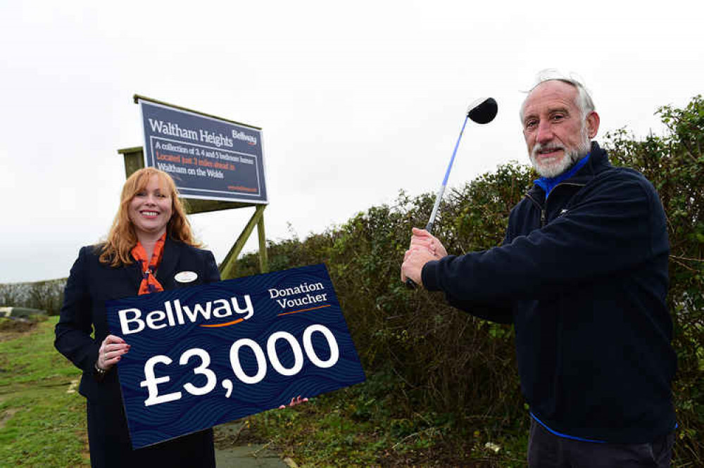 Tanya Smith, Sales Advisor for Bellway East Midlands, photographed with David Hirst, Marketing Director at Melton Mowbray Golf Club.