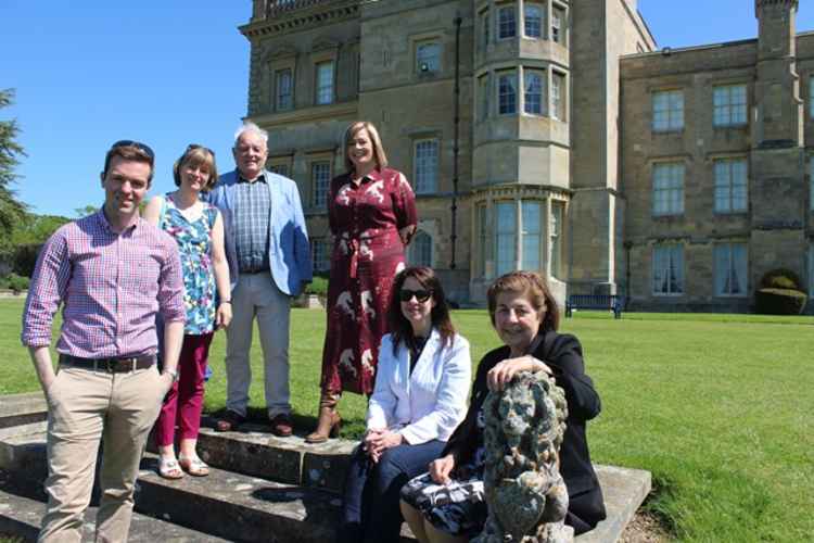 Image: SKDC Grimsthorpe visit, L to R Kelham Cooke with Gabriele and Barry Dobson, Nicola McCoy-Brown, Karen Bradford, and Rosemary Trollope-Bellew. Credit: SKDC