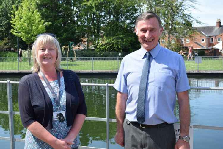 Steve Frisby with SKDC Parks Engagement Officer Julie Ashworth. Credit: SKDC