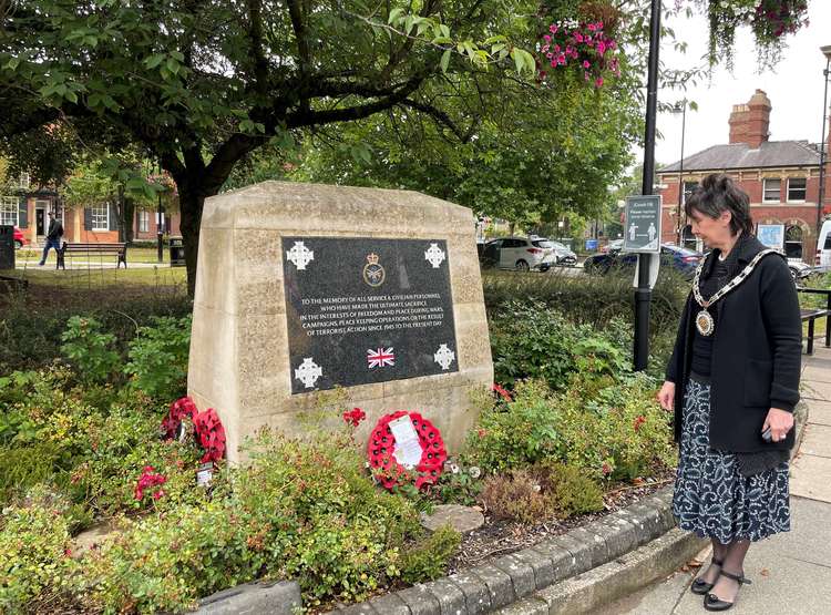 Coun Griffin at the memorial