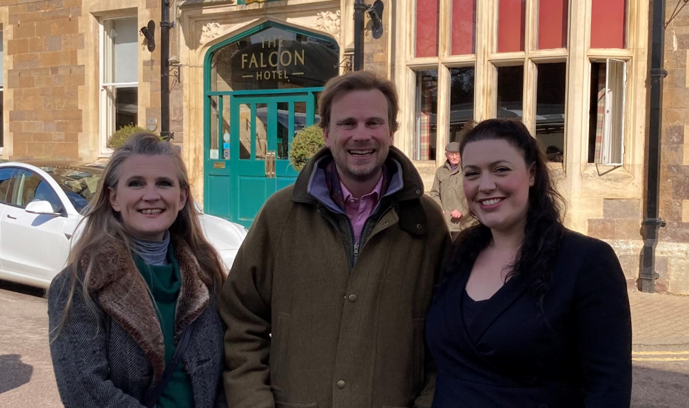 Lucy Stephenson, ward Councillor for Uppingham and Deputy Leader at Rutland County Council, Giles Clifton candidate, Alicia Kearns MP for Rutland and Melton (image courtesy of Lucy Stephenson)