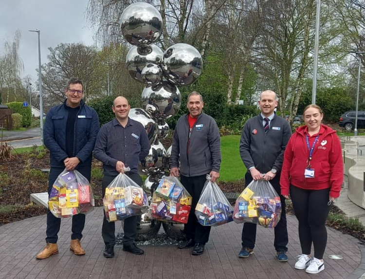 Co-op colleagues delivering easter treats in the community included: David Dundas Co-op’s West Park Drive Store Manager, Paul McCormack Store Manager at Co-op’s Prestbury store, Martin Bates Member Pioneer Co-ordinator and, Matt Arrigonie Co-op Area Manager.