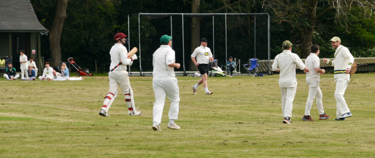 Father and son Ben and Josh Durrant celebrate after combining for a wicket (Picture credit: Peninsula Nub News) Father and son Ben and Josh Durrant celebrate after combining for a wicket (Picture credit: Peninsula Nub News)